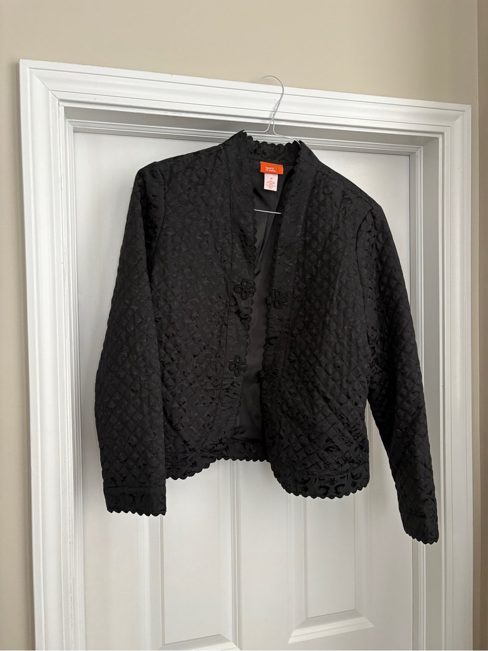Hearts of Palm Quilted Elegant Black Jacket Women’s Size 10